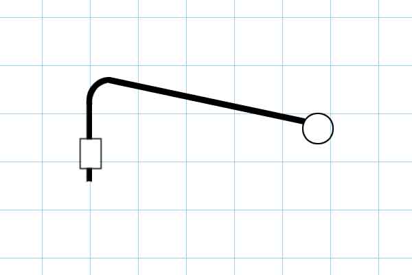 diagram of pencil picture light arm shape - contemporary