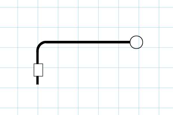 diagram of pencil picture light arm shape - straight